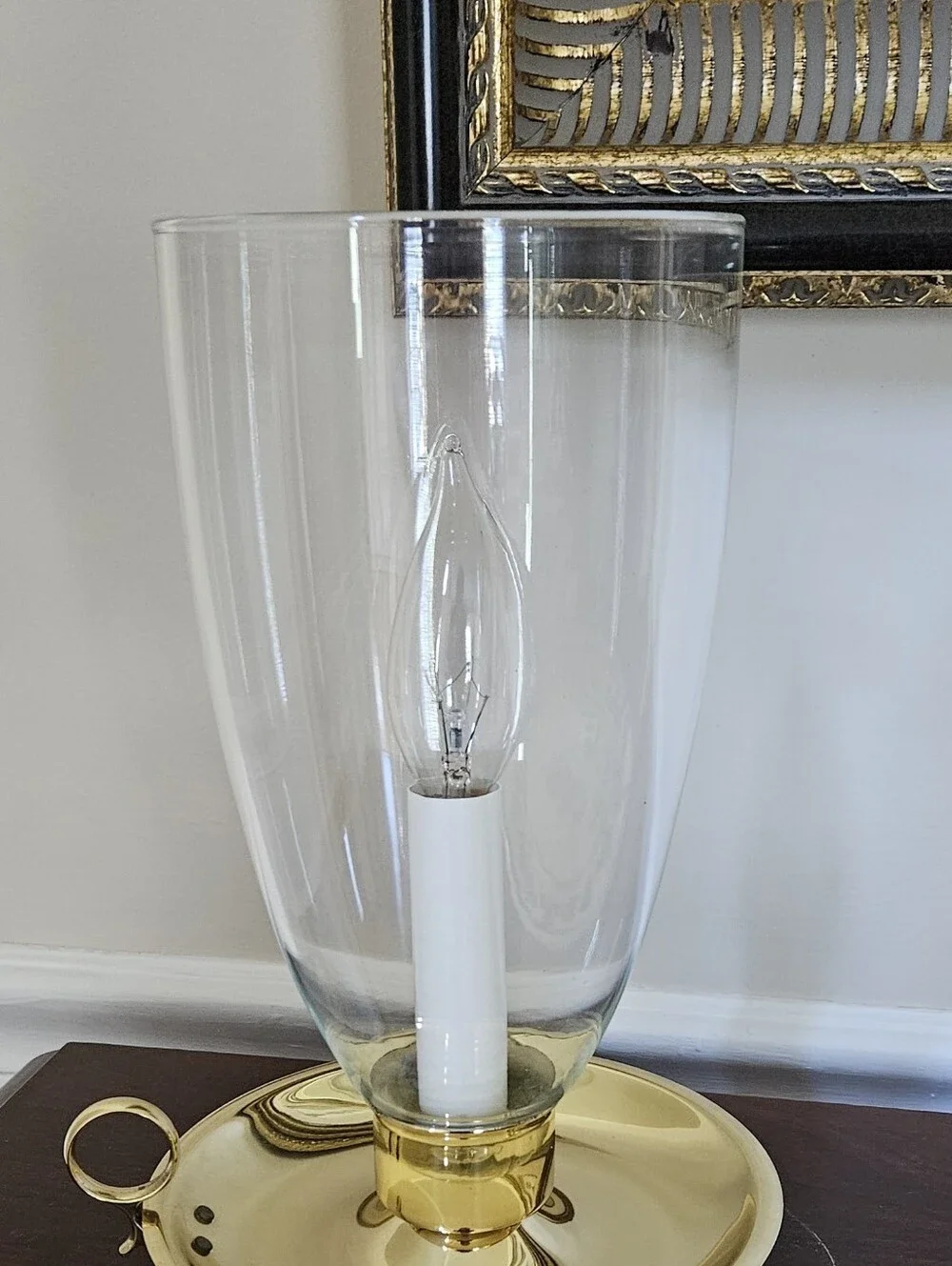 Vintage Brass Hurricane Candle Lamp 10